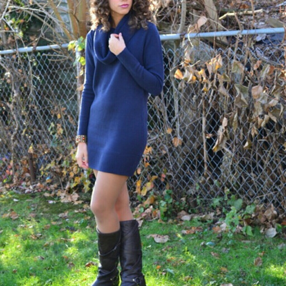 Navy Blue Sweater Dress