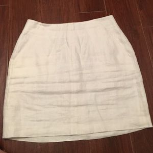 LOFT White Linen Skirt