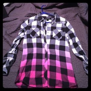 Plaid ombré FOX button up