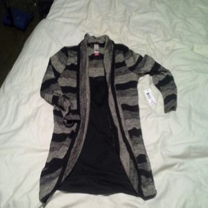 Twofer attched csrdigan and undershirt