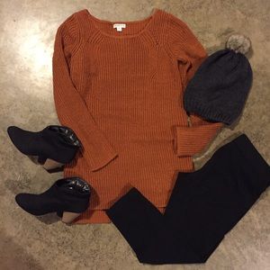 Burnt Orange Tunic Sweater
