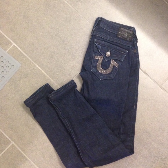 True Religion dark wash with detailing