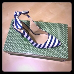 J. Renee Striped Navy Heels