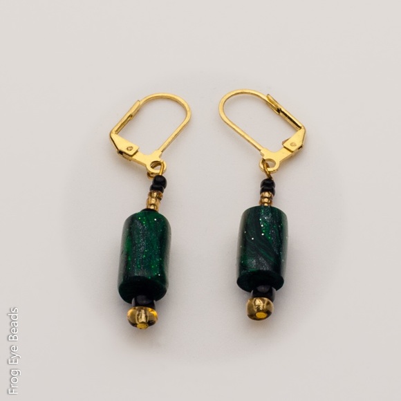 OOAK Handmade Moss bead Earrings