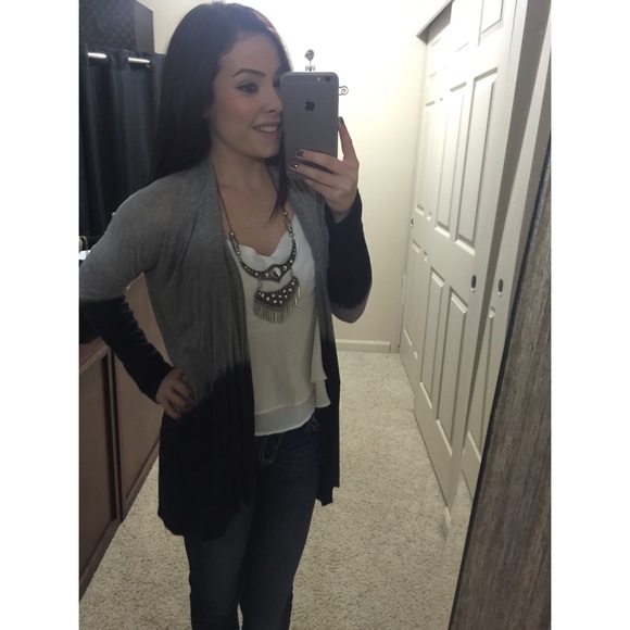 Grey and Dark blue Cardigan