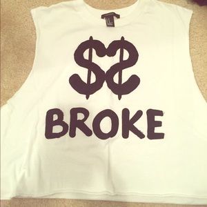 Broke forever 21 white crop top