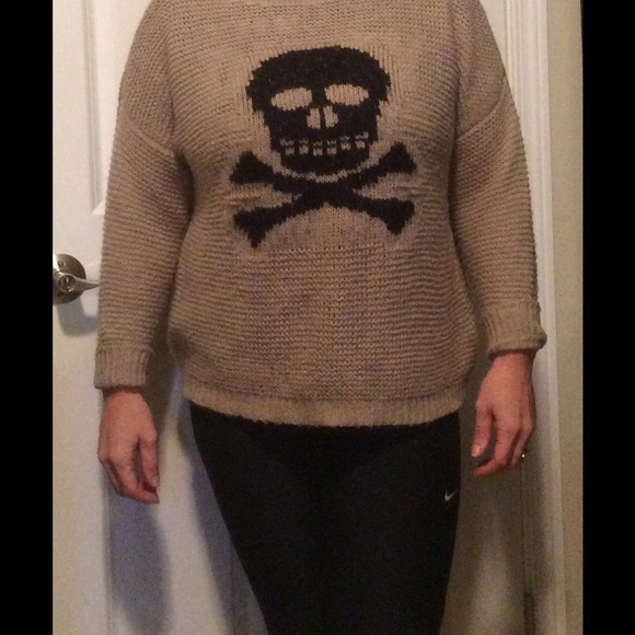 Beige waffle knit sweater