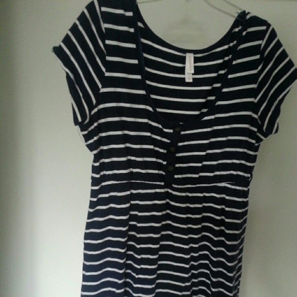 Xhilaration Blue & White Striped Dress