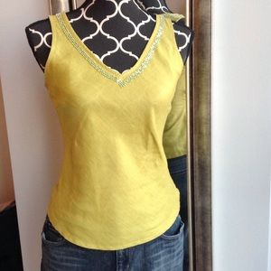 Linen Tank with beading