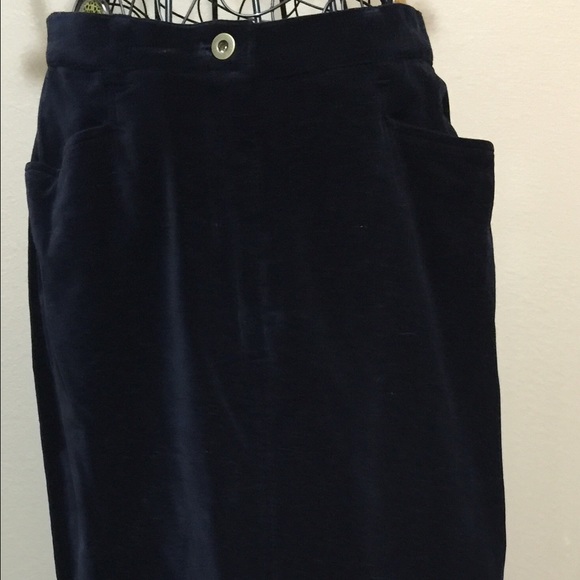 NEW deep Dark blue velvet straight Skirt JONES NY