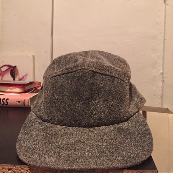 Grey leather hat