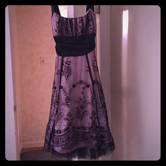 Formal knee length dress- floral lace