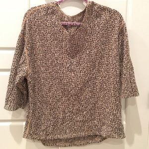 Blue and yellow speckled sweater