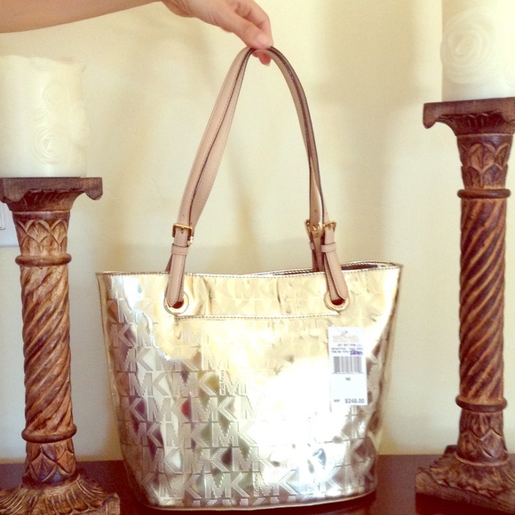Brand new Michael Kors pale gold tote
