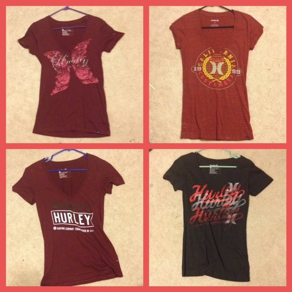 BUNDLE 4 Hurley v necks all size small