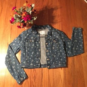Flowered jean jacket