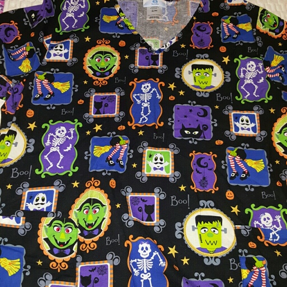 Halloween scrub top