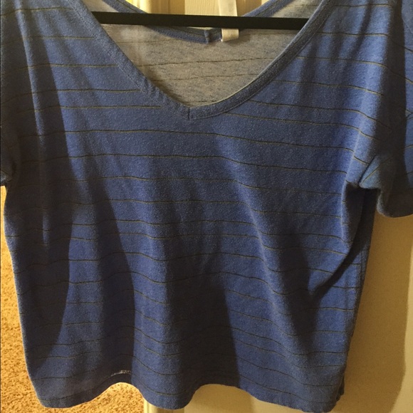 Pac Sun Striped V Neck Tee - Picture 1 of 3