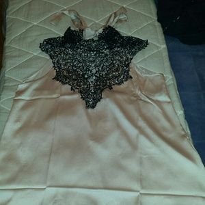 Champagne satin halter top