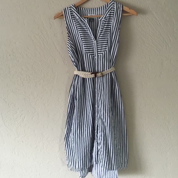 Striped cotton button down dress!