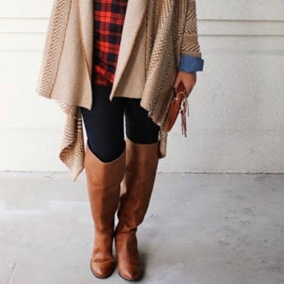 Cognac Brown Riding Boots Knee High Tan Boots