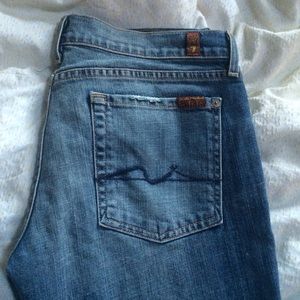 Un-hemmed 7 for All Mankind Bootcut jeans