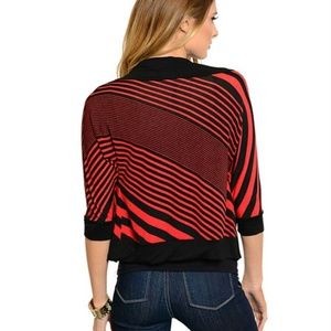 Womens Red and Black Cardigan