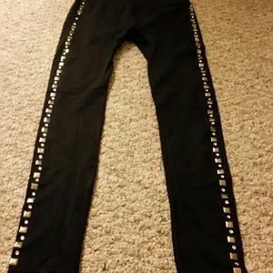 Black Beaded Leggings
