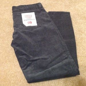 J Crew Toothpick Vintage Cord Charcoal Pants Sz29