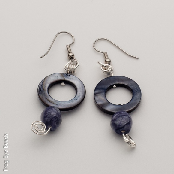 Frog Eye Beads LLC Jewelry - OOAK Handmade Seolfor Heliotrope bead Earrings
