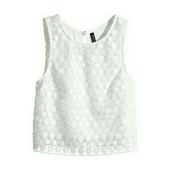 White Sleeveless Lace Crochet Top | Crop Tank