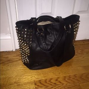 Black tote bag w golden studs