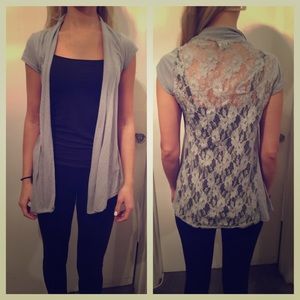 Short-sleeve open cardigan
