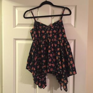 Floral baby doll cut tank