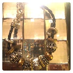 Sterling and Gold leather bracelet ⏱⌛️⏱CLEARANCE!!