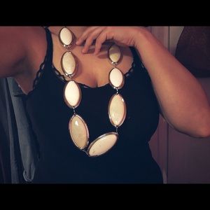 "Ivory" stone and earring set