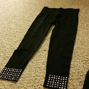 Black Beaded Leggings