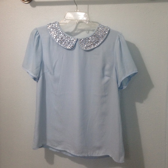 NWT Embellished Peter Pan blouse