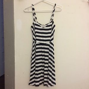 Black and white striped dress