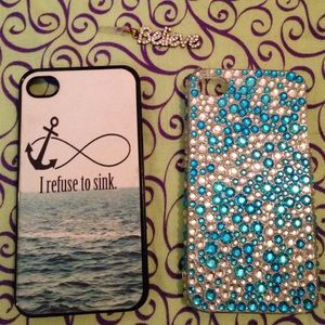 Two iPhone 4/4s cases and "believe" charm