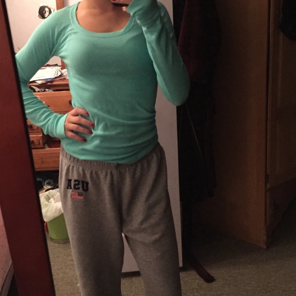 PINK turquoise winter long sleeve shirt XS