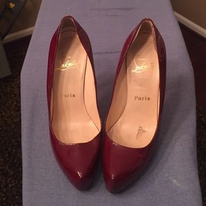 Burgundy patent leather Christian Loubotin
