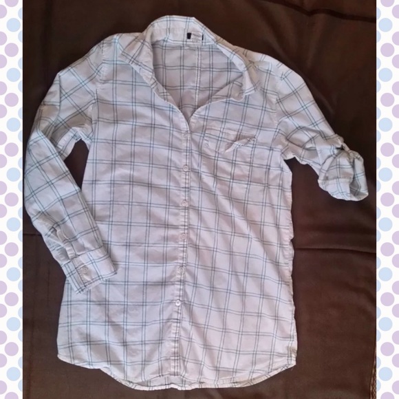 J. Crew Long Sleeve Button Down - Teal White - S