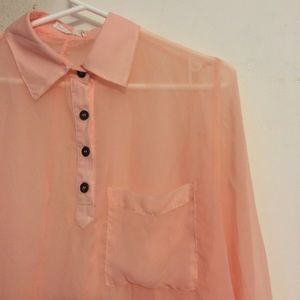 Pink chiffon top