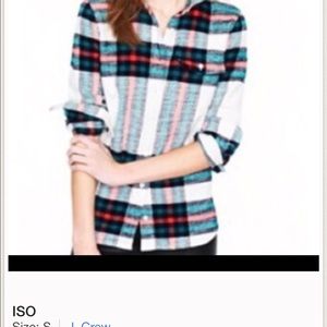 ISO Jcrew rock salt plaid shirt  small or medium
