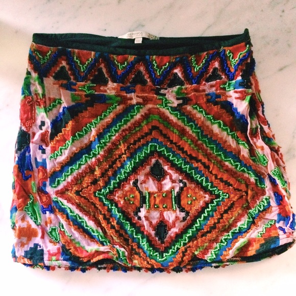 Bershka Beaded Mini Skirt