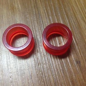 Red 5/8 hard acrylic plugs