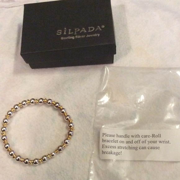 Silpada sterling silver and gold plate bracelet