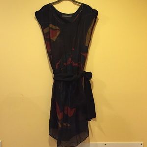 Black Tie Waist Cocktail Dress