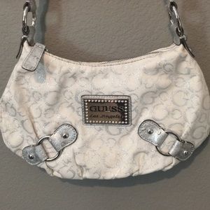 L.A. GUESS white small purse